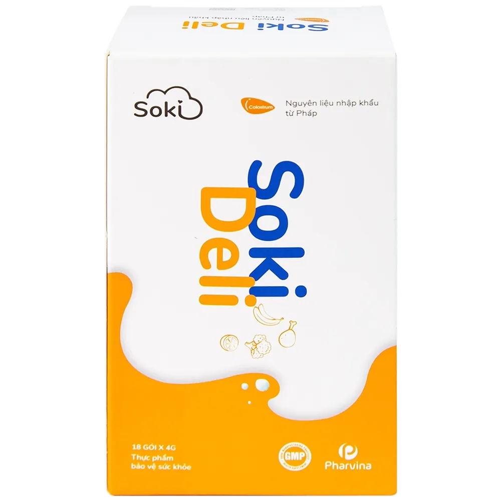 Hình ảnh Bột hòa tan Soki Deli cải thiện tình trạng biếng ăn, tăng cường tiêu hóa và hấp thu (18 gói x 4g)