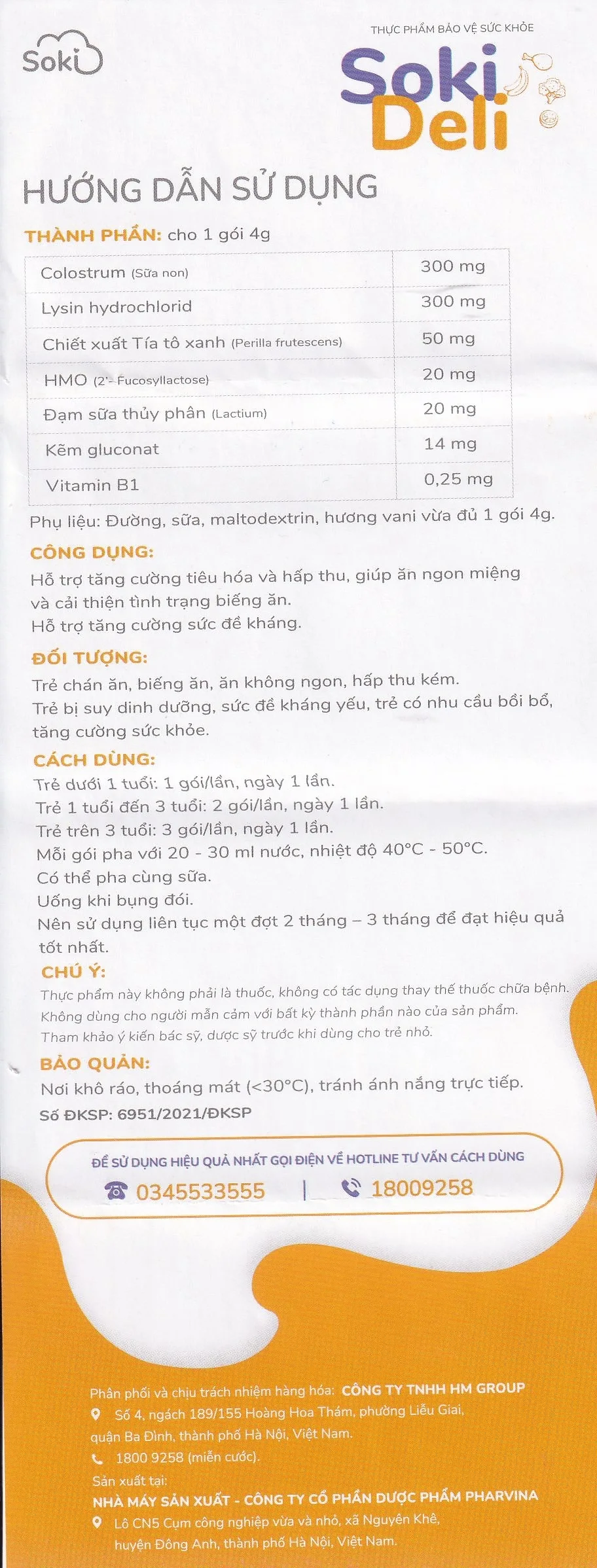 Hình ảnh Bột hòa tan Soki Deli cải thiện tình trạng biếng ăn, tăng cường tiêu hóa và hấp thu (18 gói x 4g)
