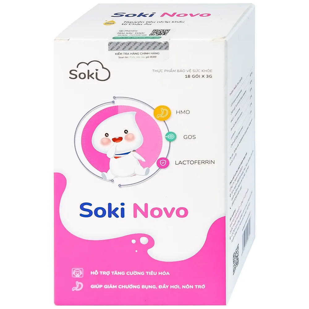 Hình ảnh Bột hòa tan Soki Novo hỗ trợ tăng cường tiêu hóa, giúp giảm chướng bụng (18 gói x 3g)
