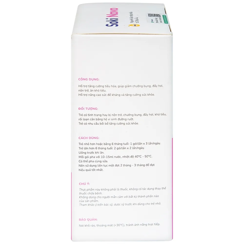 Hình ảnh Bột hòa tan Soki Novo hỗ trợ tăng cường tiêu hóa, giúp giảm chướng bụng (18 gói x 3g)