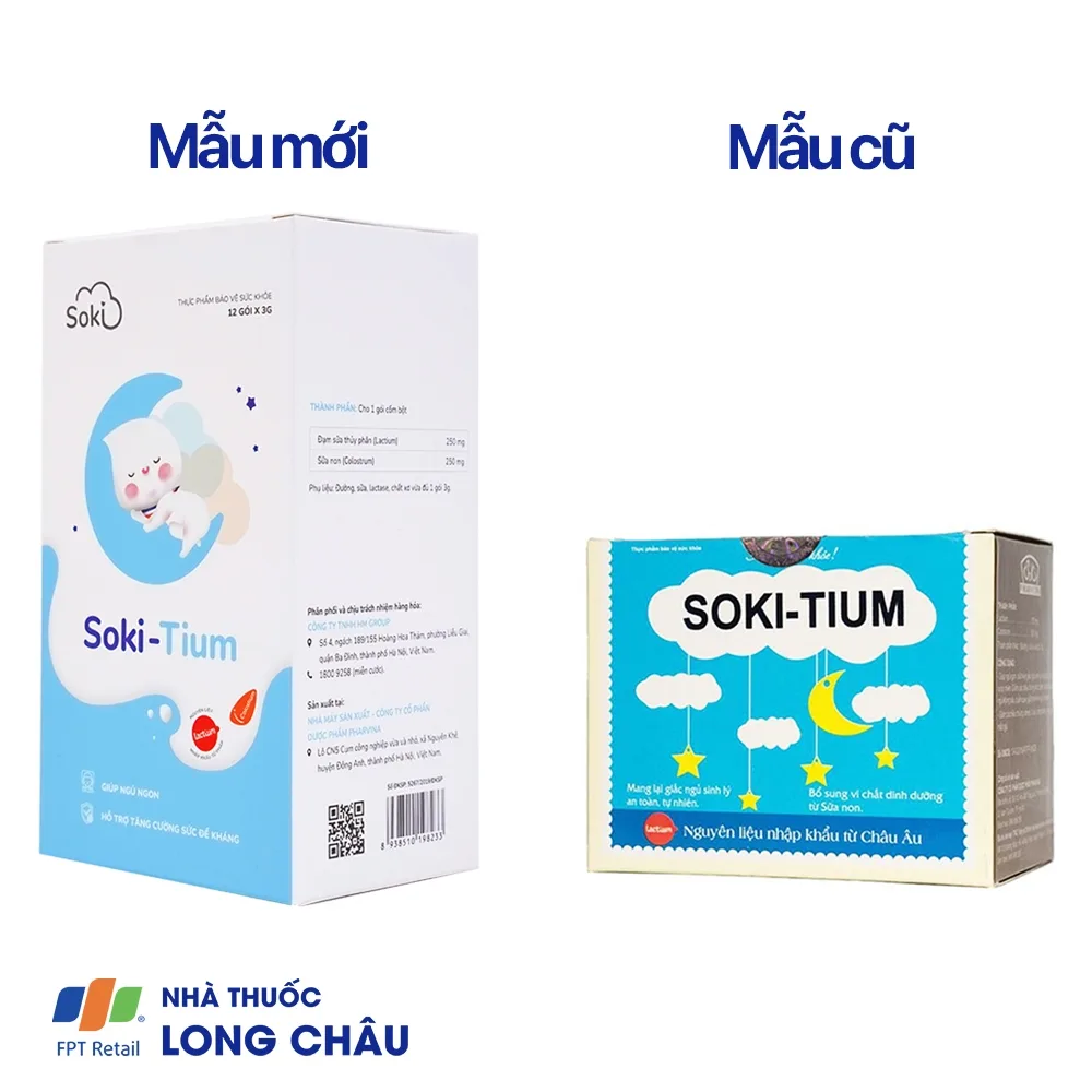 Hình ảnh Bột hòa tan Soki-Tium giúp ngủ ngon, tăng sức đề kháng (12 gói x 3g)