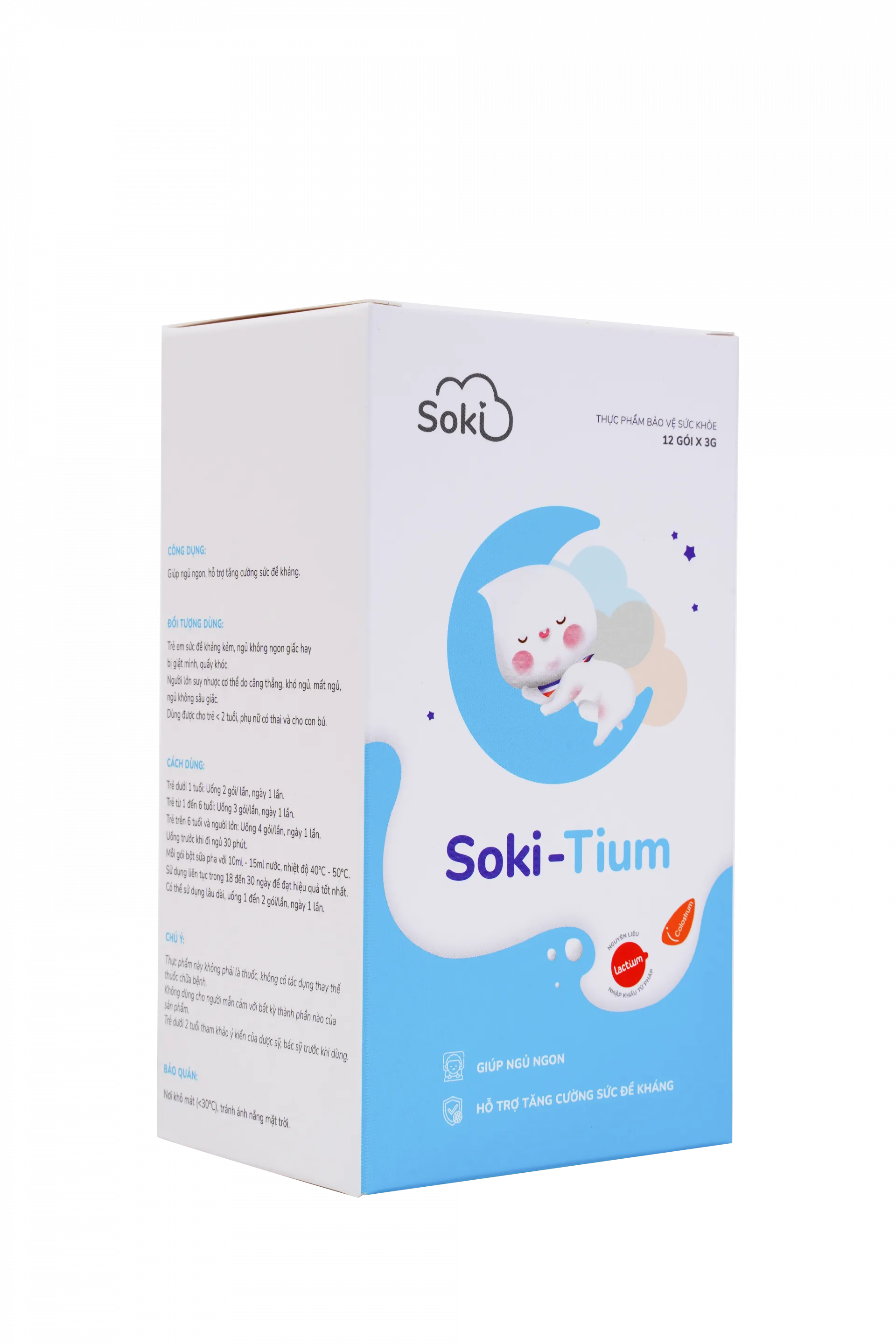 Hình ảnh Bột hòa tan Soki-Tium giúp ngủ ngon, tăng sức đề kháng (12 gói x 3g)