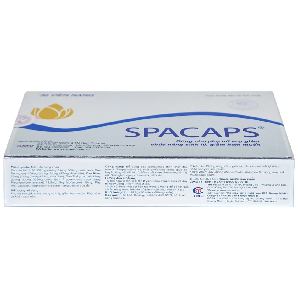 Hình ảnh Viên uống Spacaps IMC giúp bổ huyết, tăng nội tiết tố nữ (3 vỉ x 10 viên)