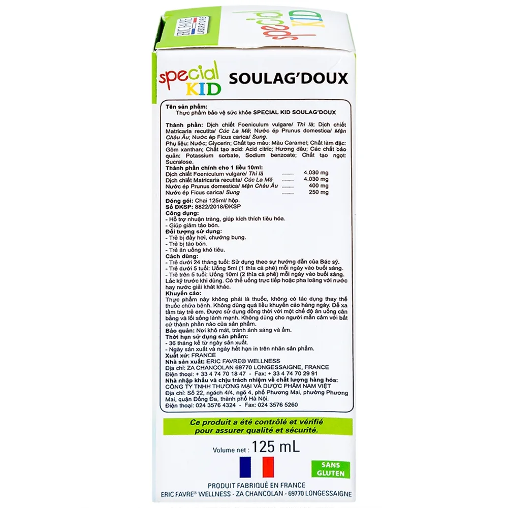 Hình ảnh Siro Special Kid Soulag'Doux hỗ trợ nhuận tràng, giúp kích thích tiêu hóa (125ml)