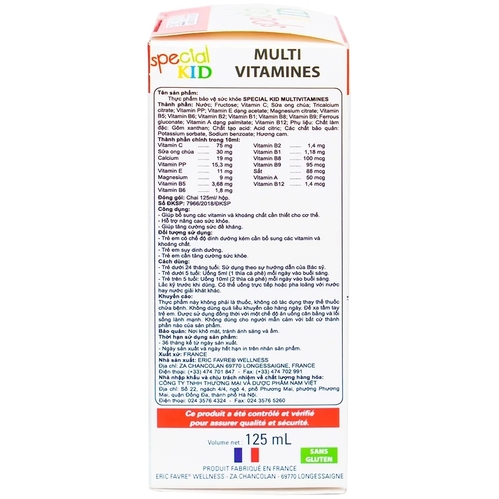 Hình ảnh Siro Special Kid Multivitamines bổ sung Vitamin và khoáng chất giúp tăng cường sức đề kháng (125ml)