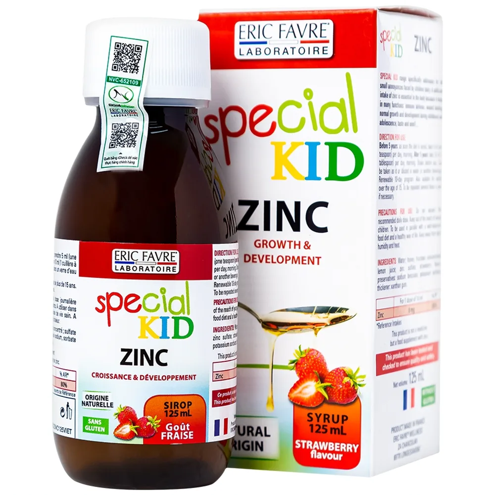 Hình ảnh Siro Special Kid Zinc Eric Favre Wellness bổ sung kẽm, hỗ trợ tăng sức đề kháng cho trẻ (125ml)