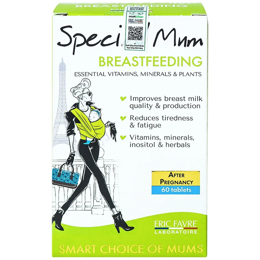 Hình ảnh Viên uống Special Mum Breastfeeding Eric Favre bổ sung các vitamin, khoáng chất (4 vỉ x 15 viên)
