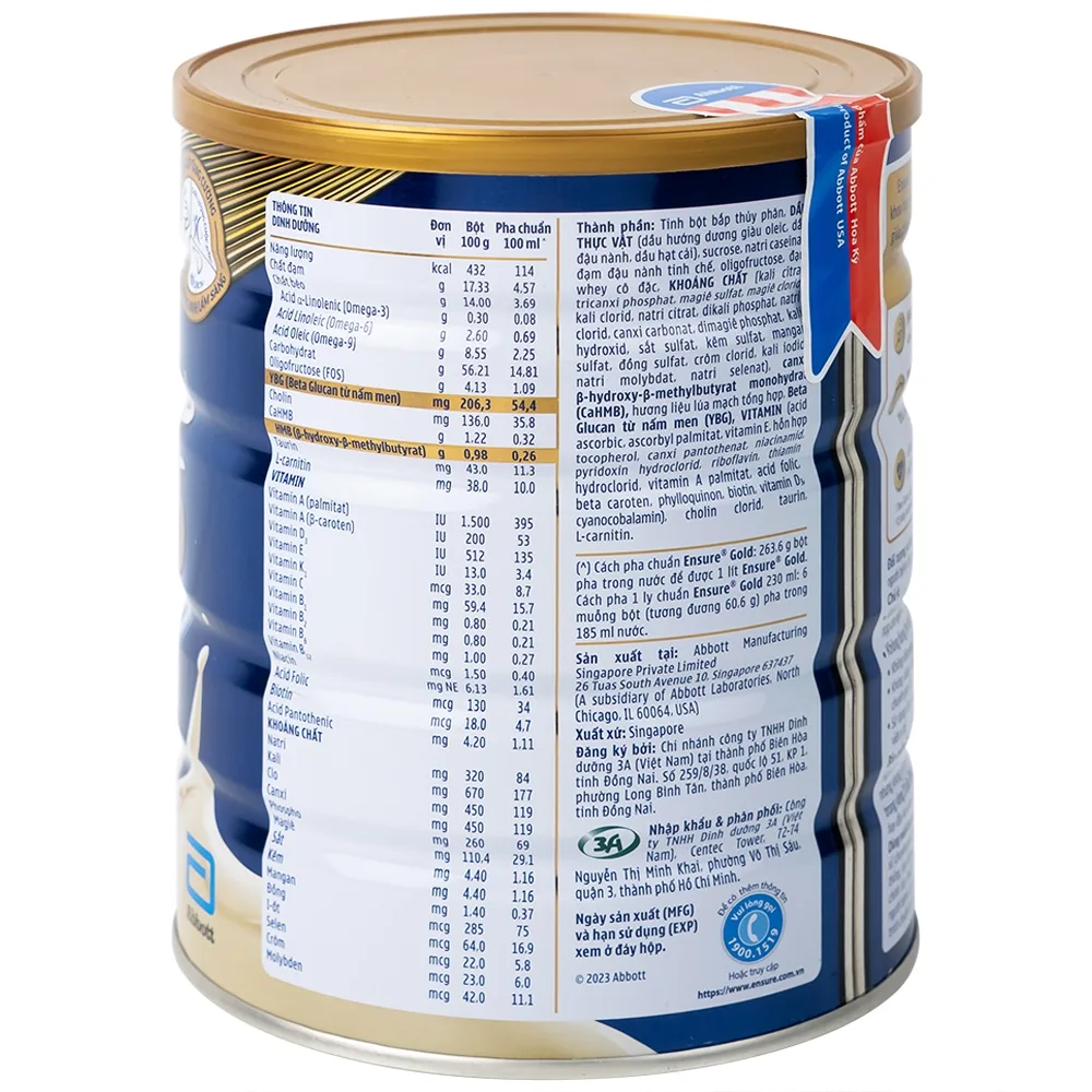 Hình ảnh Sữa bột Ensure Gold StrengthPro Abbott hương lúa mạch tăng cường sức khỏe khối cơ, tăng miễn dịch (800g)