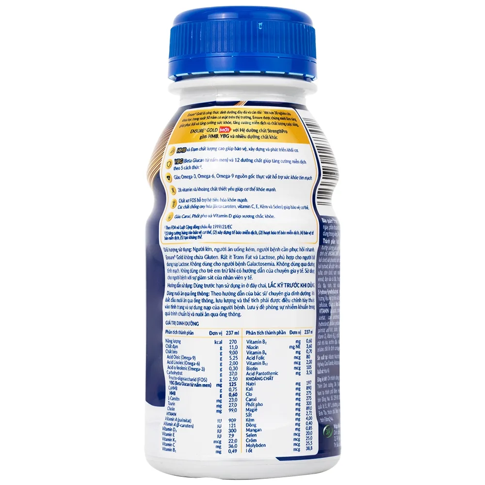 Hình ảnh Sữa Ensure Gold StrengthPro hương vani 237ml Abbott tăng cường sức khỏe, tăng cường miễn dịch