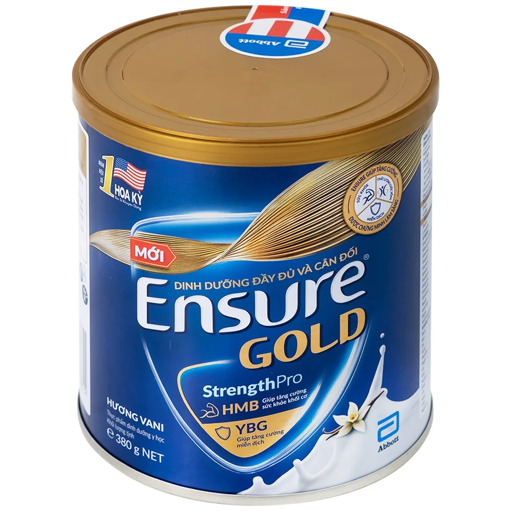 Hình ảnh Sữa bột Ensure Gold StrengthPro Abbott hương vani tăng cường sức khỏe khối cơ, tăng miễn dịch (380g)