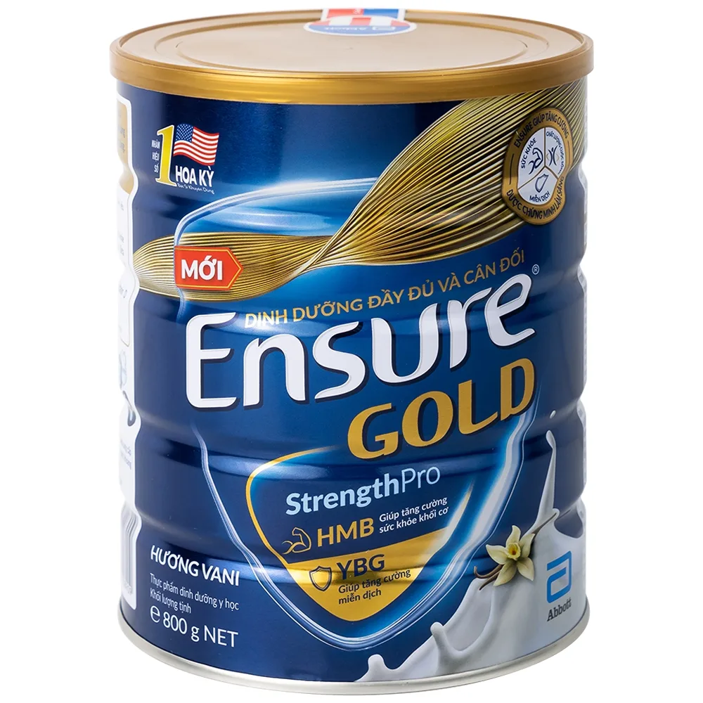 Hình ảnh Sữa bột Ensure Gold StrengthPro Abbott hương vani tăng cường sức khỏe khối cơ, tăng miễn dịch (800g)
