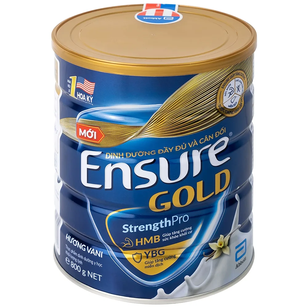 Hình ảnh Sữa bột Ensure Gold StrengthPro Abbott hương vani tăng cường sức khỏe khối cơ, tăng miễn dịch (800g)