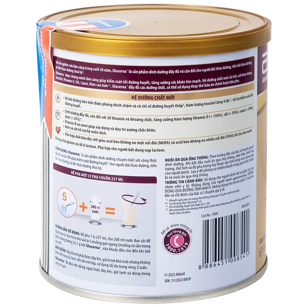 Hình ảnh Sữa bột Glucerna Abbott bổ sung dinh dưỡng đặc biệt cho người đái tháo đường (380g)