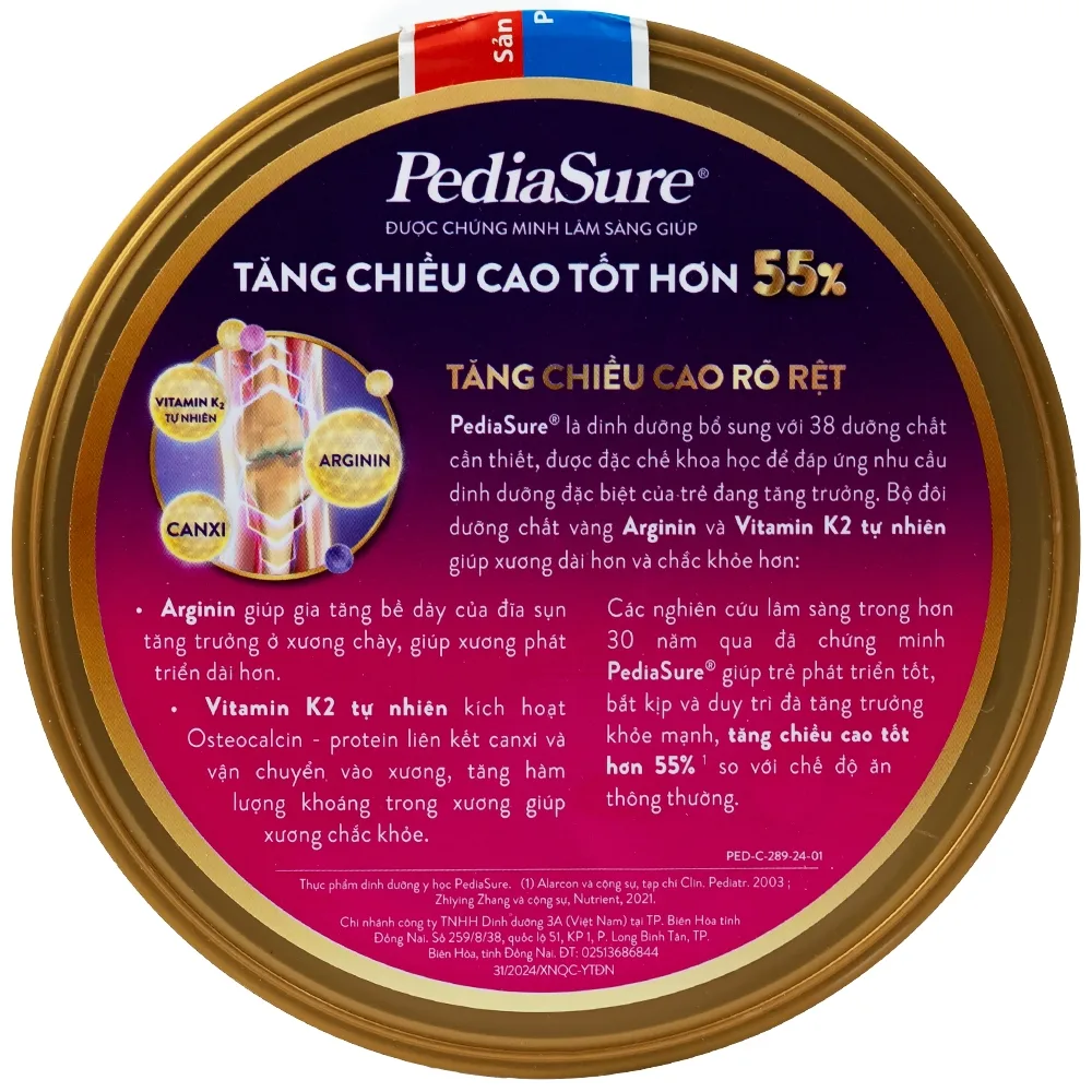 Hình ảnh Sữa bột PediaSure 380g Abbott hương vani bổ sung dinh dưỡng cho bé từ 1-10 tuổi