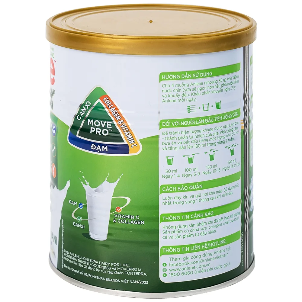Hình ảnh Sữa Anlene Gold 3X hương vani, ít béo giúp cơ khỏe, xương chắc, khớp linh hoạt (400g)
