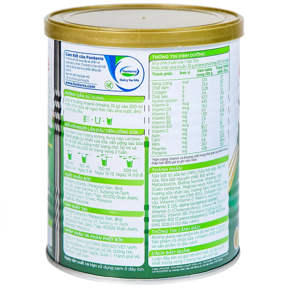 Hình ảnh Sữa Anlene Gold 3X hương vani hỗ trợ cơ khỏe, xương chắc, khớp linh hoạt (400g)