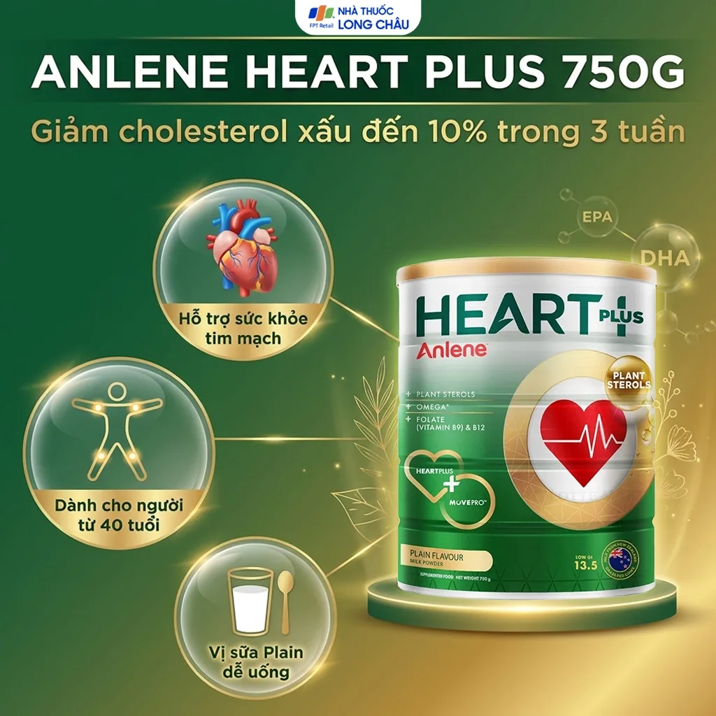 Hình ảnh Sữa bổ sung hệ dưỡng chất dành cho sức khỏe tim mạch Anlene Heart Plus (750g)