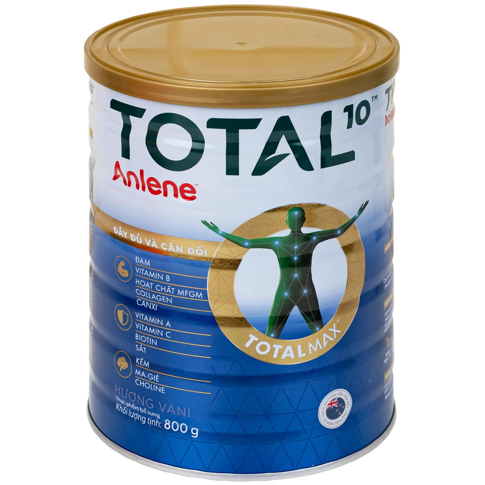 Hình ảnh Sữa Anlene Total 10 hương vani bổ sung hệ dưỡng chất cho vận động, tiêu hóa cho người trên 40 tuổi (800g)