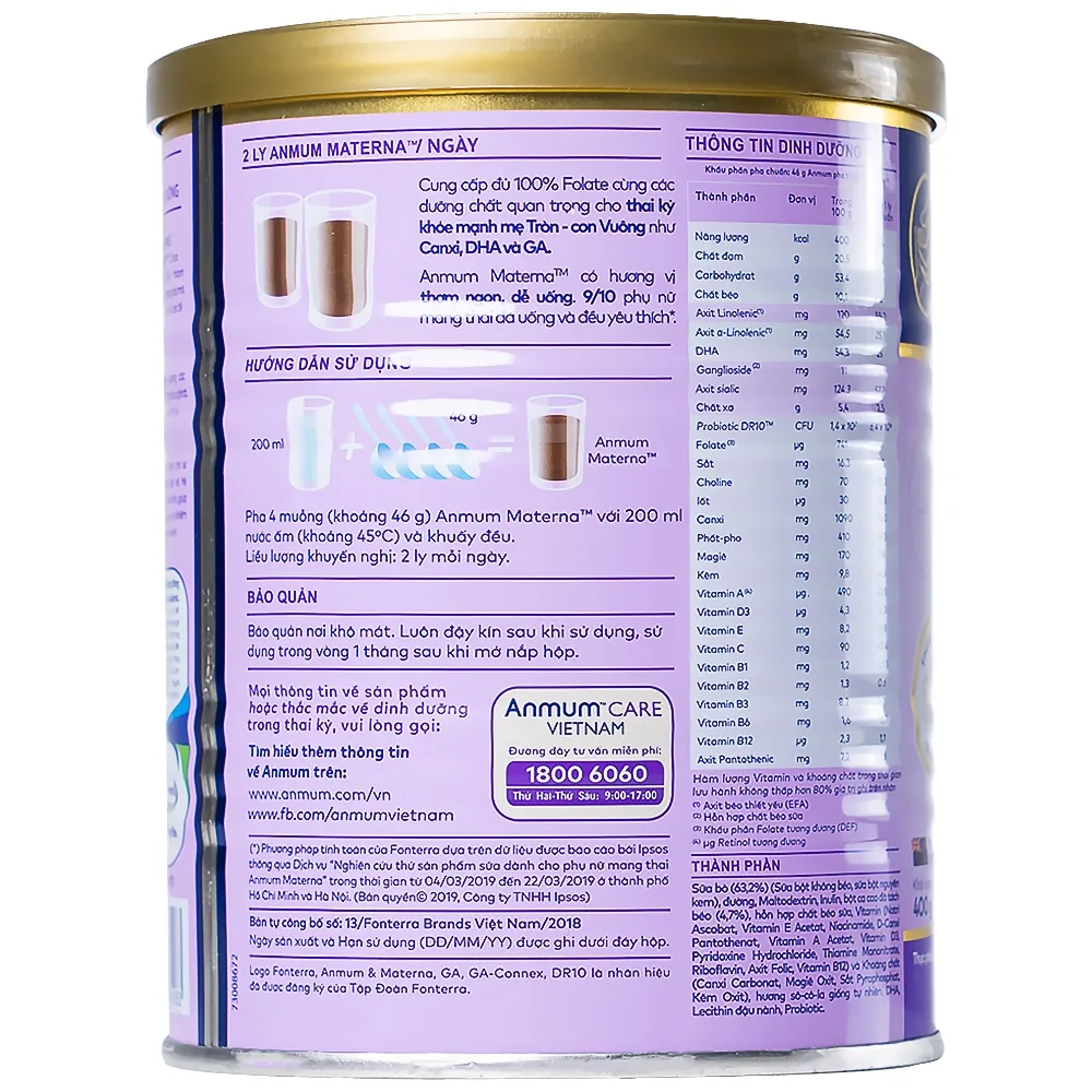 Hình ảnh Sữa Anmum hương sô cô la bổ sung dinh dưỡng cho phụ nữ mang thai và cho con bú (400g)