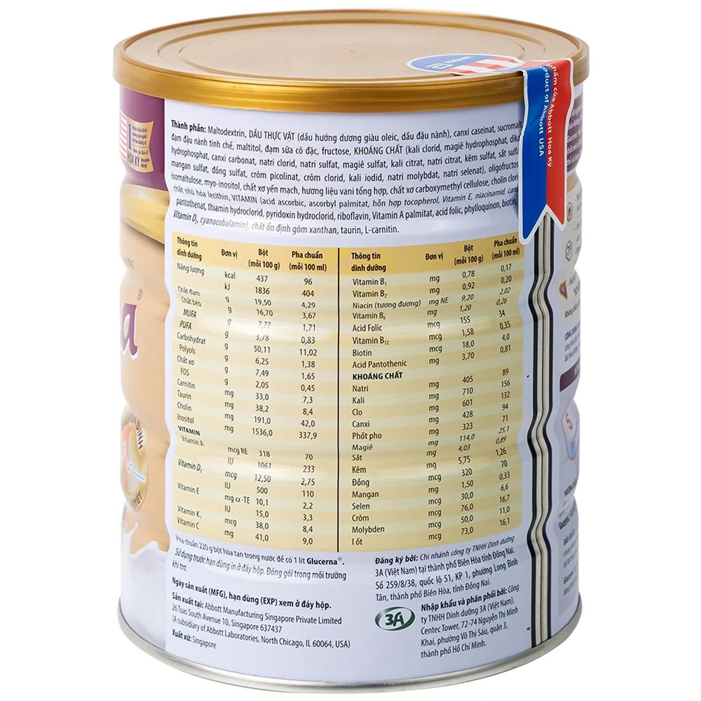 Hình ảnh Sữa bột Glucerna Abbott bổ sung dinh dưỡng đặc biệt cho người đái tháo đường (800g)