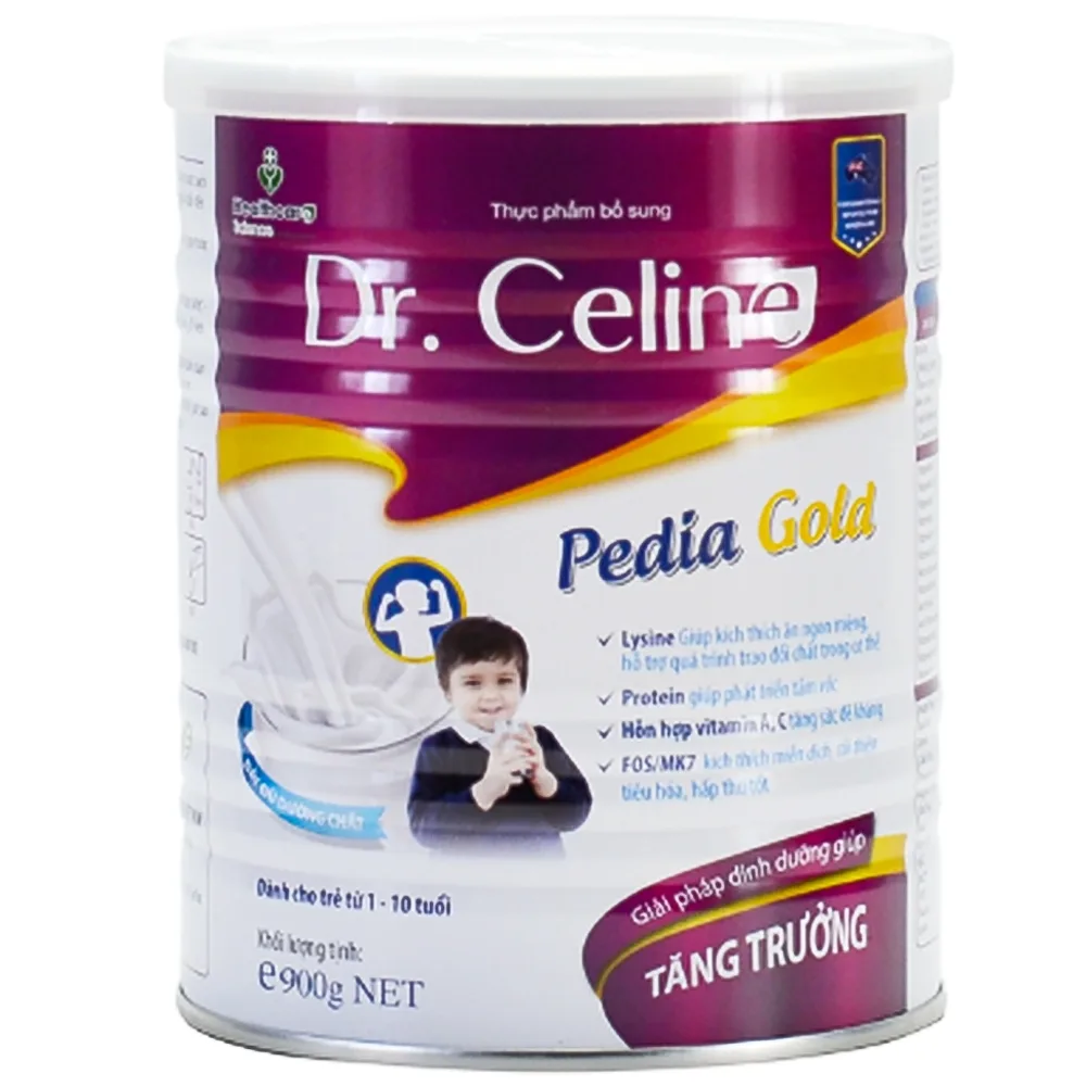 Hình ảnh Sữa bột Pedia Gold Dr. Celine kích thích ăn ngon miệng, tăng đề kháng cho trẻ từ 1 đến 10 tuổi (900g)