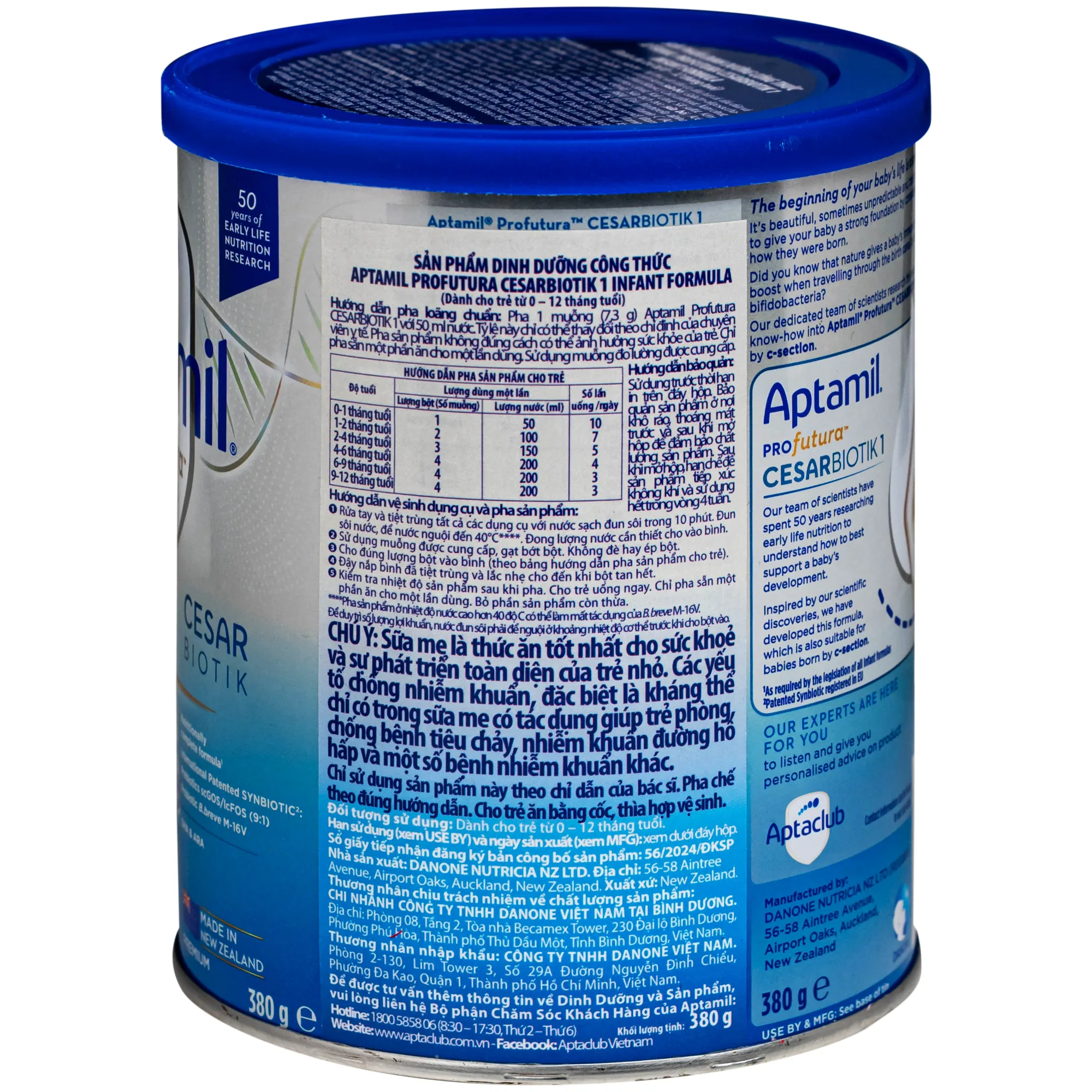 Hình ảnh Sữa dinh dưỡng công thức cho trẻ 0-12 tháng tuổi Aptamil Profutura Cesarbiotik 1 Infant Formula Danone (380g)
