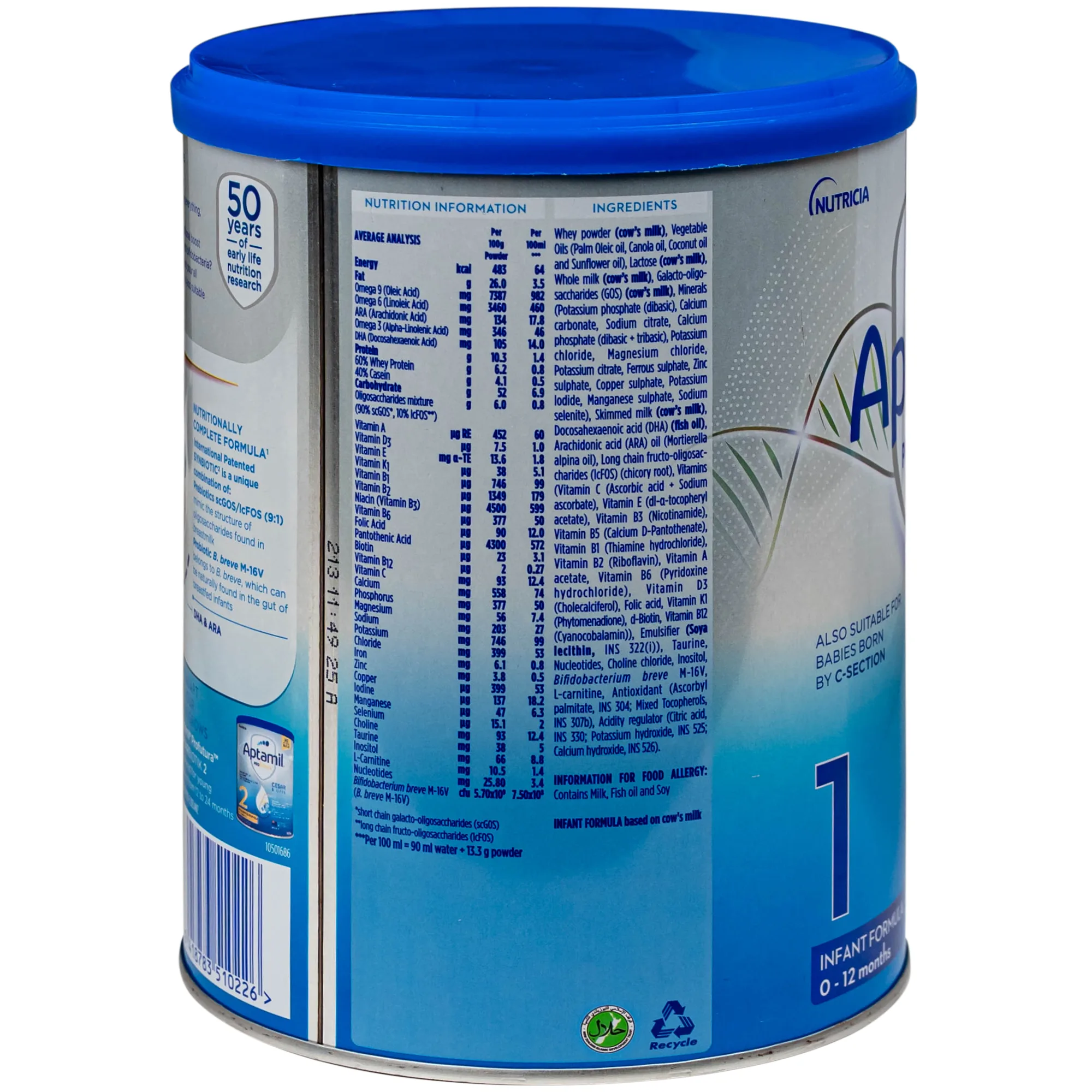 Hình ảnh Sữa dinh dưỡng công thức cho trẻ 0-12 tháng tuổi Aptamil Profutura Cesarbiotik 1 Infant Formula Danone (800g)