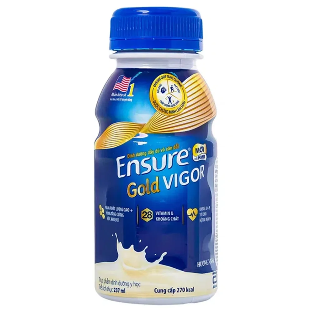 Hình ảnh Sữa Ensure Gold Vigor Abbott hương vani bổ sung dinh dưỡng, vitamin, khoáng chất cho cơ thể (237ml)
