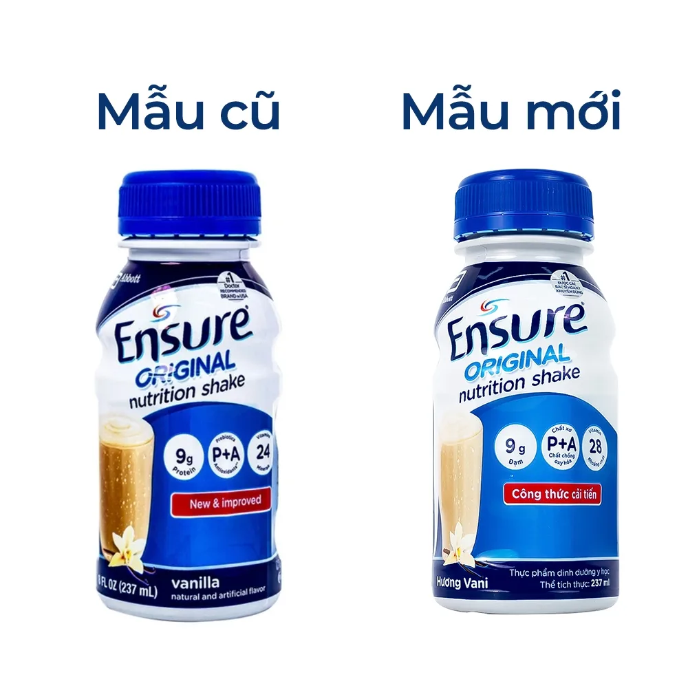 Hình ảnh Sữa Ensure Original 237ml Abbott hương vani, bổ sung dinh dưỡng, hỗ trợ tiêu hóa (4 lốc x 6 chai) 