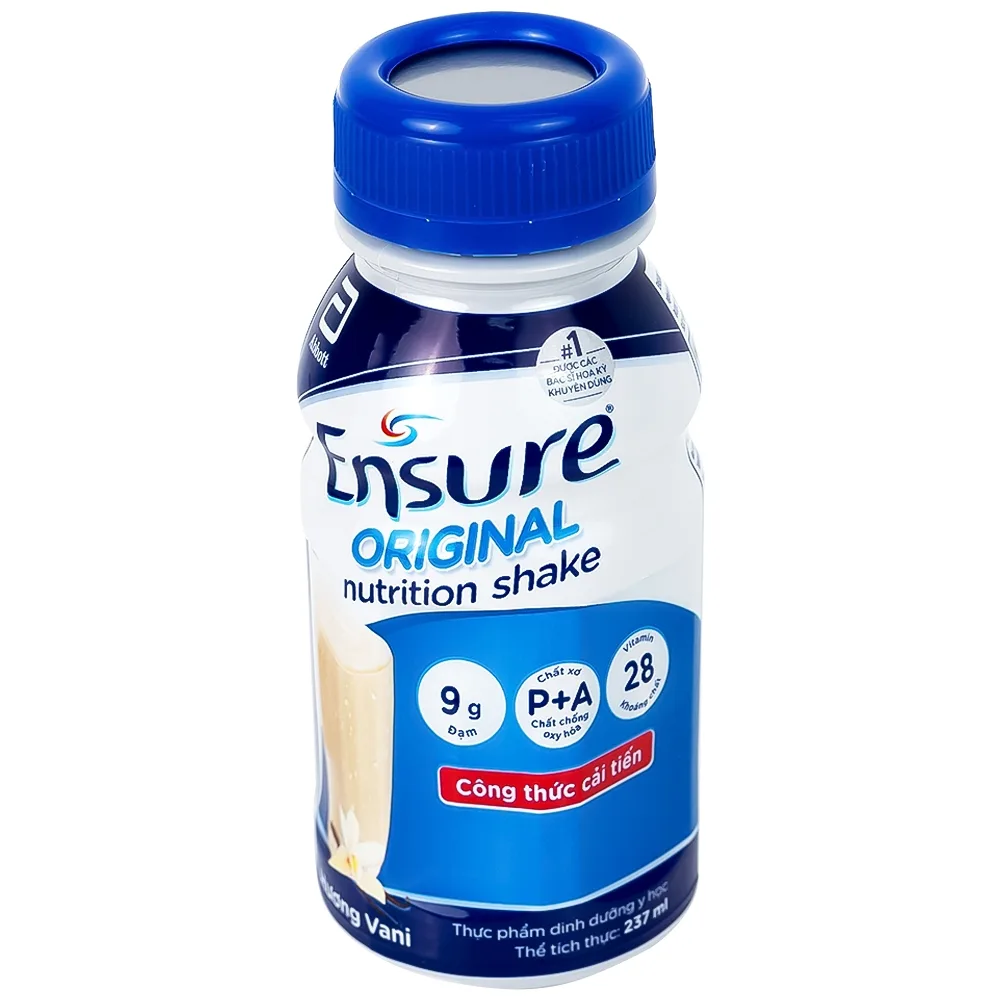 Hình ảnh Sữa Ensure Original 237ml Abbott hương vani, bổ sung dinh dưỡng, hỗ trợ tiêu hóa (4 lốc x 6 chai) 