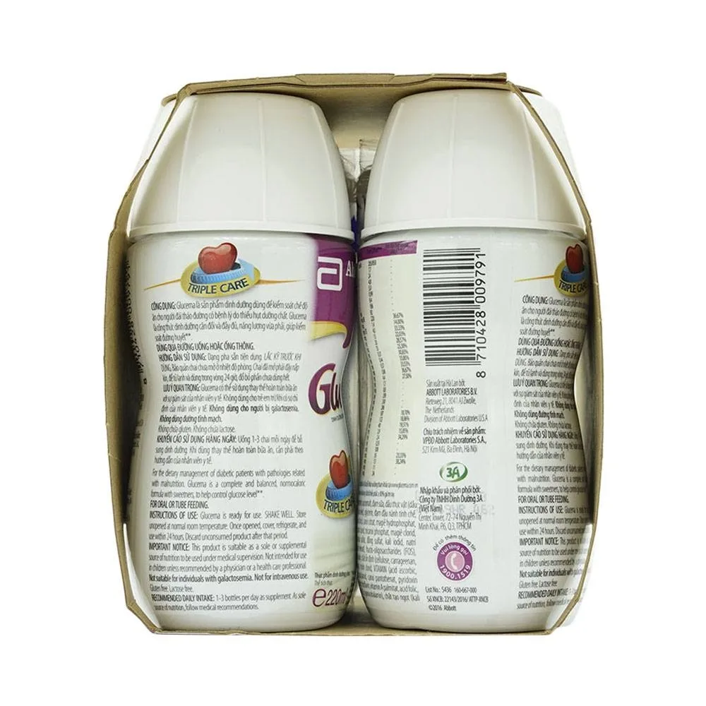 Hình ảnh Sữa Glucerna Abbott hương vani bổ sung dinh dưỡng đặc biệt cho người đái tháo đường (24 chai x 220ml)