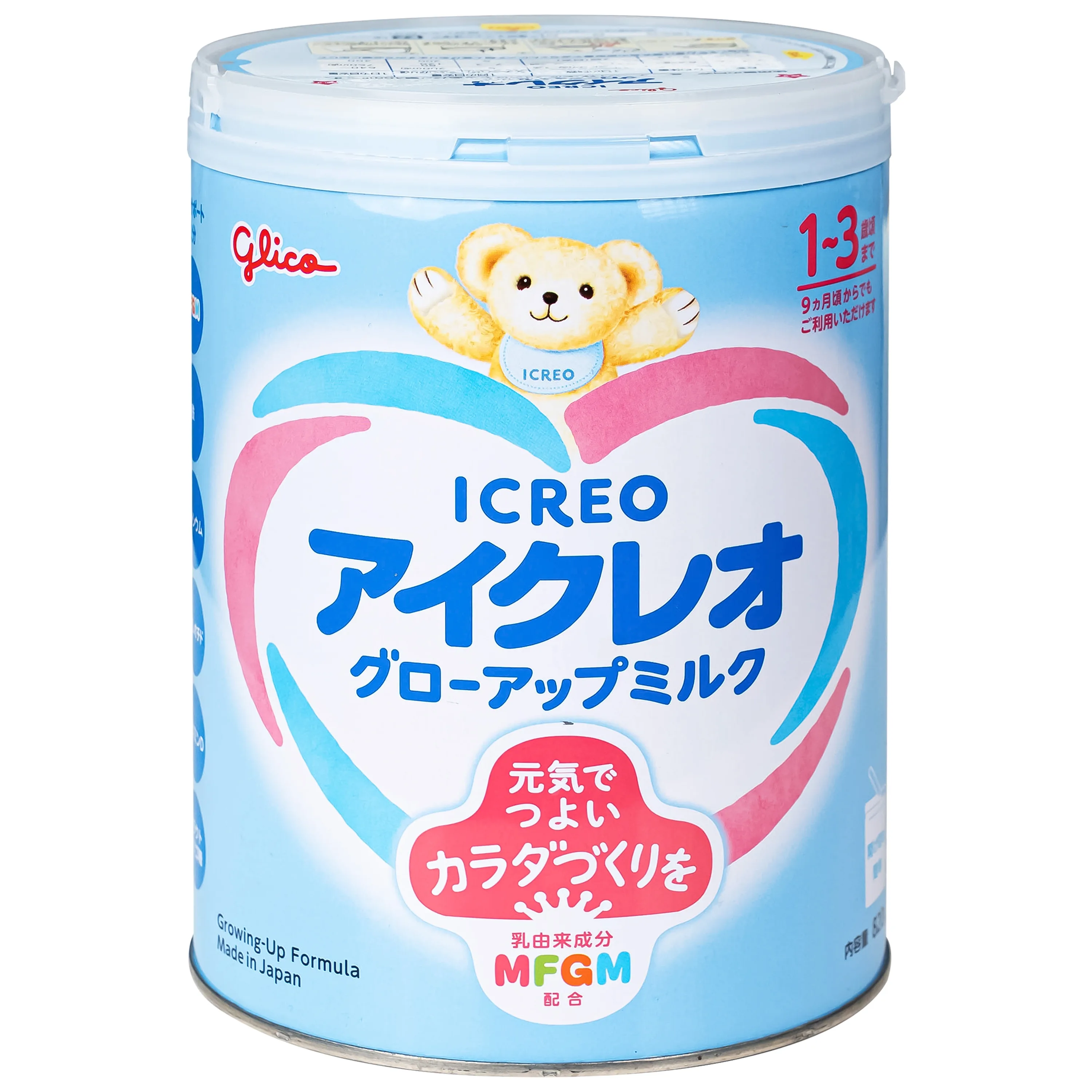 Hình ảnh Sữa hỗ trợ đề kháng và tiêu hóa cho trẻ 1-3 tuổi Icreo Grow-up Milk Glico (820g)