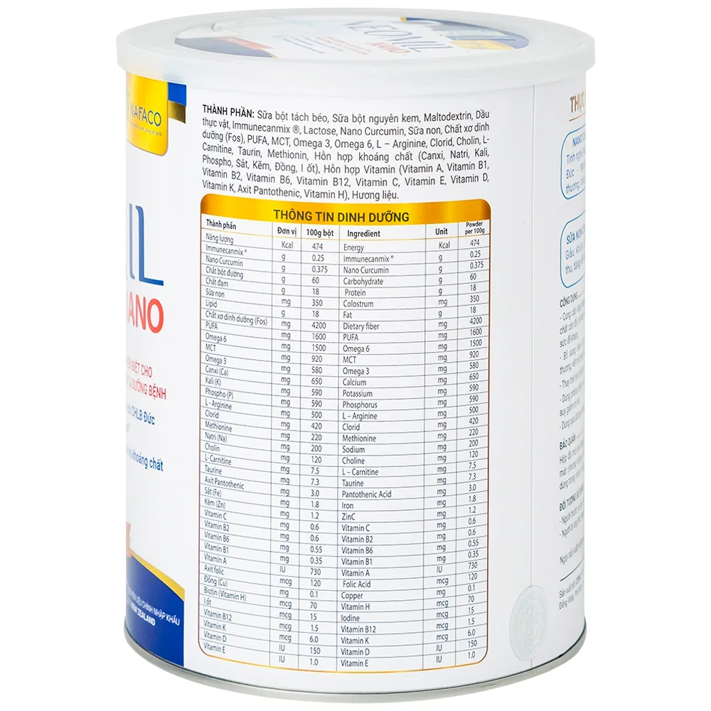 Hình ảnh Sữa bột Neomil Nano Nafaco 900g bổ sung dưỡng chất cho người sau phẫu thuật, dưỡng bệnh (900g)