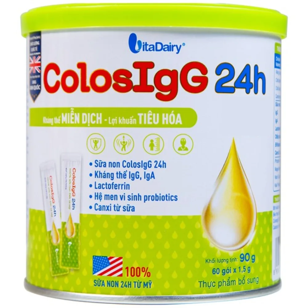 Hình ảnh Sữa ColosIgG 24h Vitadairy hỗ trợ tăng cường miễn dịch và tiêu hóa (60 gói x 1.5g)