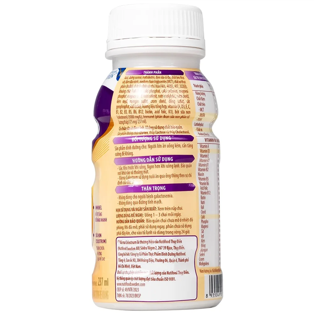 Hình ảnh Sữa Nutifood Varna Colostrum 237ml hỗ trợ tăng cường sức đề kháng (24 chai)