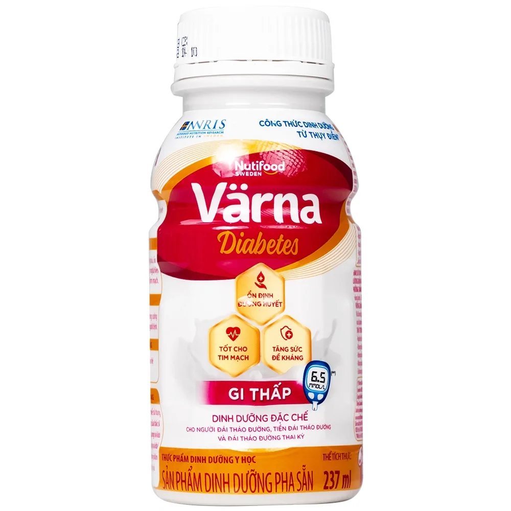 Hình ảnh Sữa Nutifood Varna Diabetes 237ml Nutifood ổn định đường huyết, tốt cho tim mạch (24 chai)