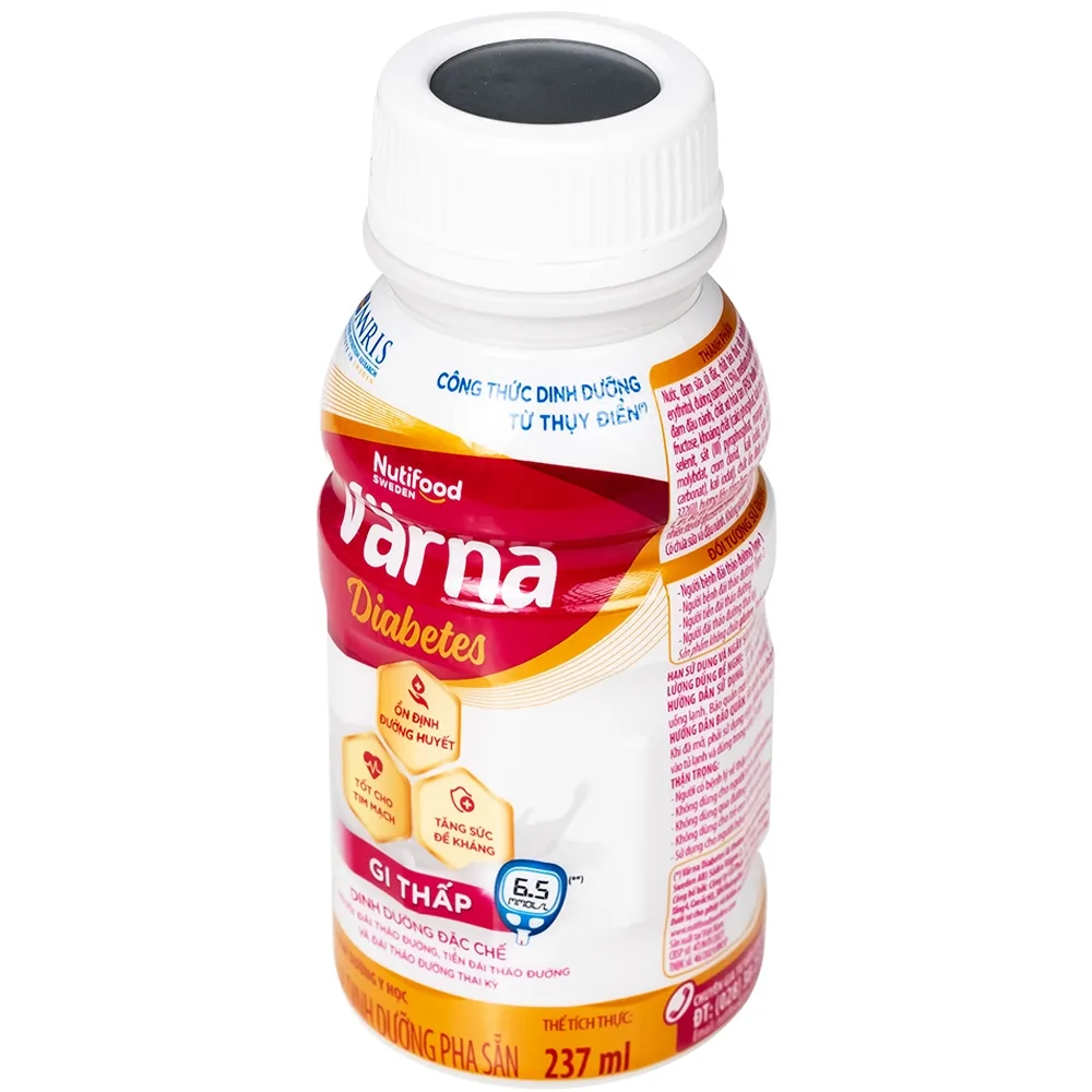 Hình ảnh Sữa Nutifood Varna Diabetes 237ml Nutifood ổn định đường huyết, tốt cho tim mạch (24 chai)