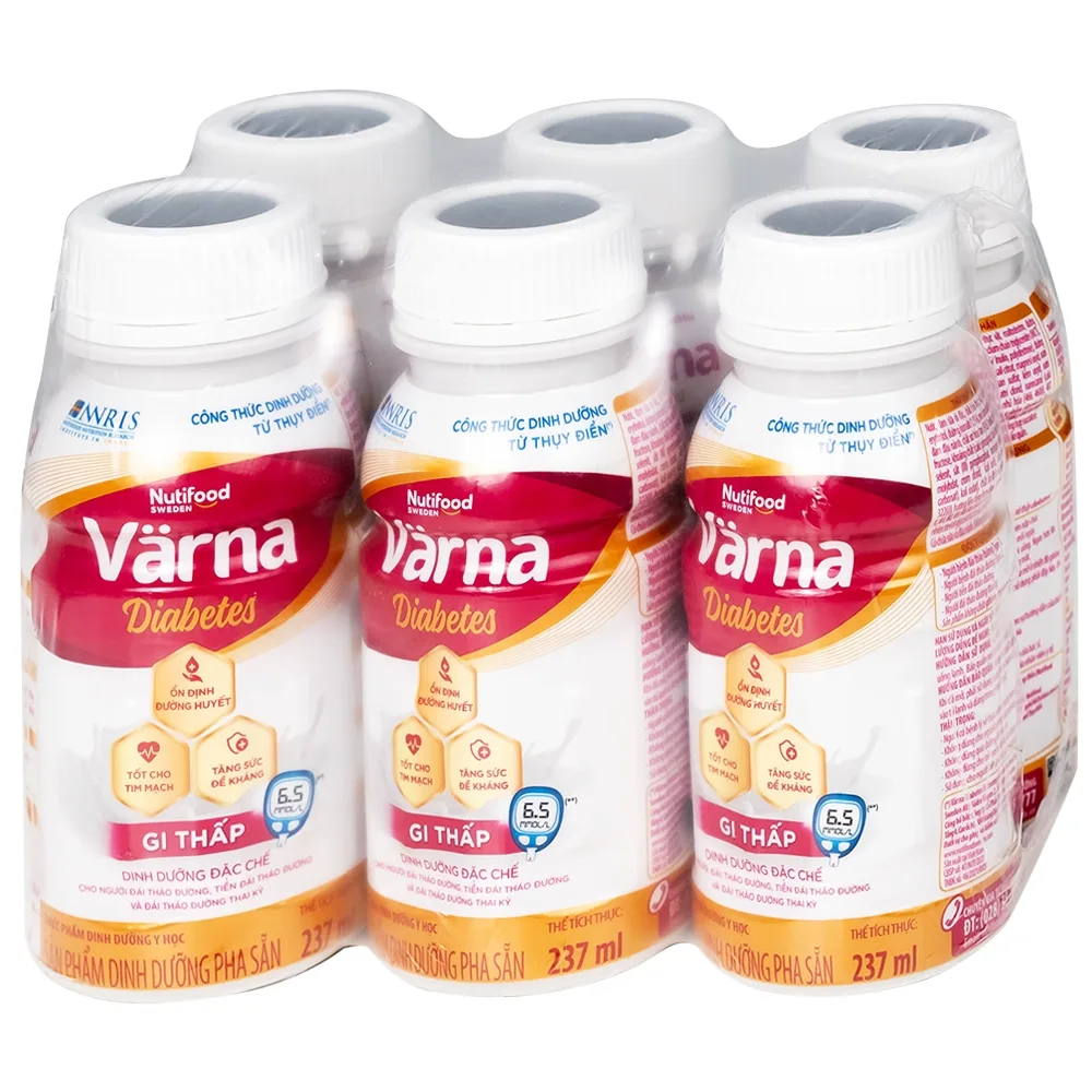 Hình ảnh Sữa Nutifood Varna Diabetes 237ml Nutifood ổn định đường huyết, tốt cho tim mạch (24 chai)