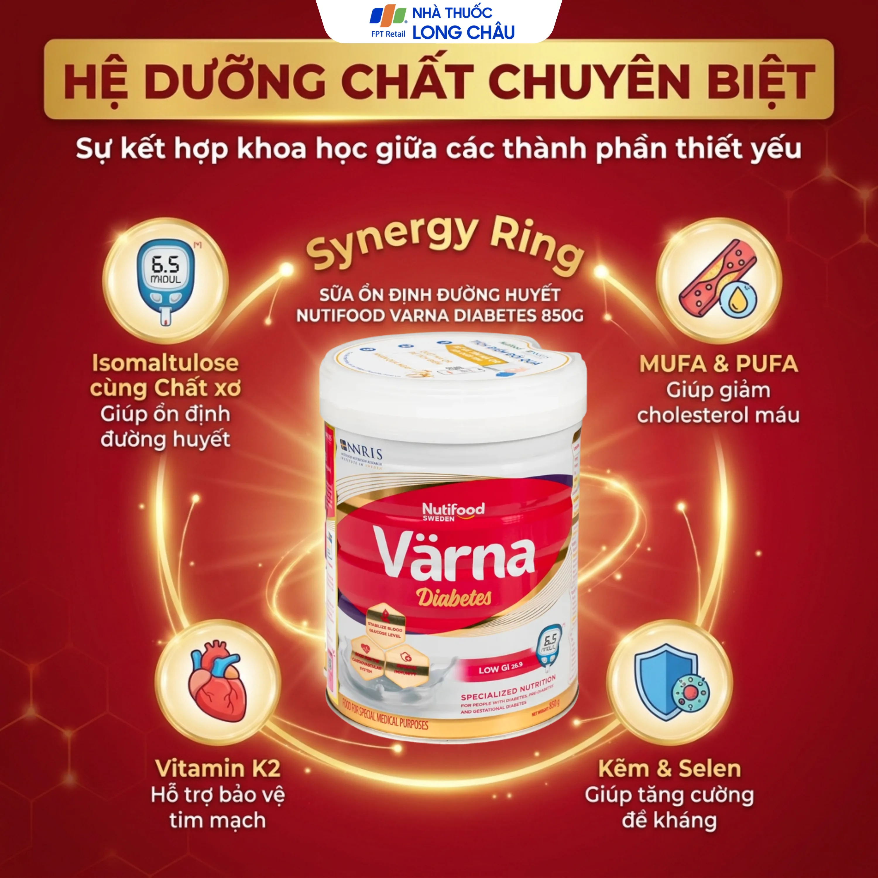 Hình ảnh Sữa ổn định đường huyết Nutifood Varna Diabetes (850g)