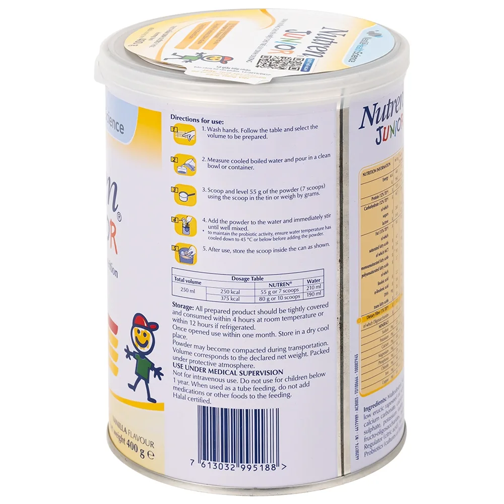 Hình ảnh Sữa bột Nutren Junior 400g Nestlé bổ sung hoặc thay thế bữa ăn hàng ngày cho trẻ suy dinh dưỡng
