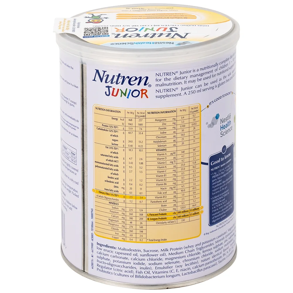 Hình ảnh Sữa bột Nutren Junior 400g Nestlé bổ sung hoặc thay thế bữa ăn hàng ngày cho trẻ suy dinh dưỡng