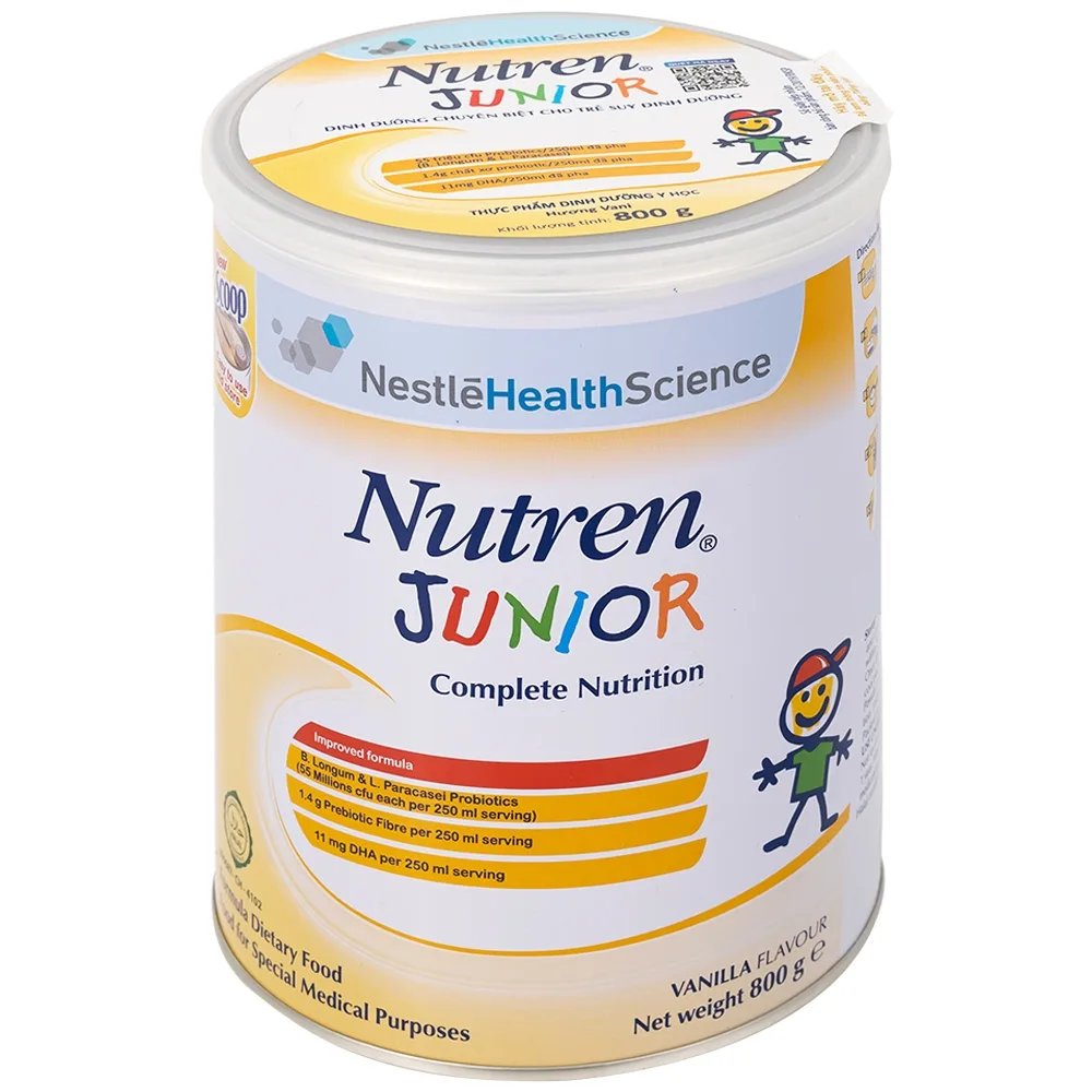 Hình ảnh Sữa bột Nutren Junior 800g Nestlé bổ sung hoặc thay thế bữa ăn hàng ngày cho trẻ suy dinh dưỡng 