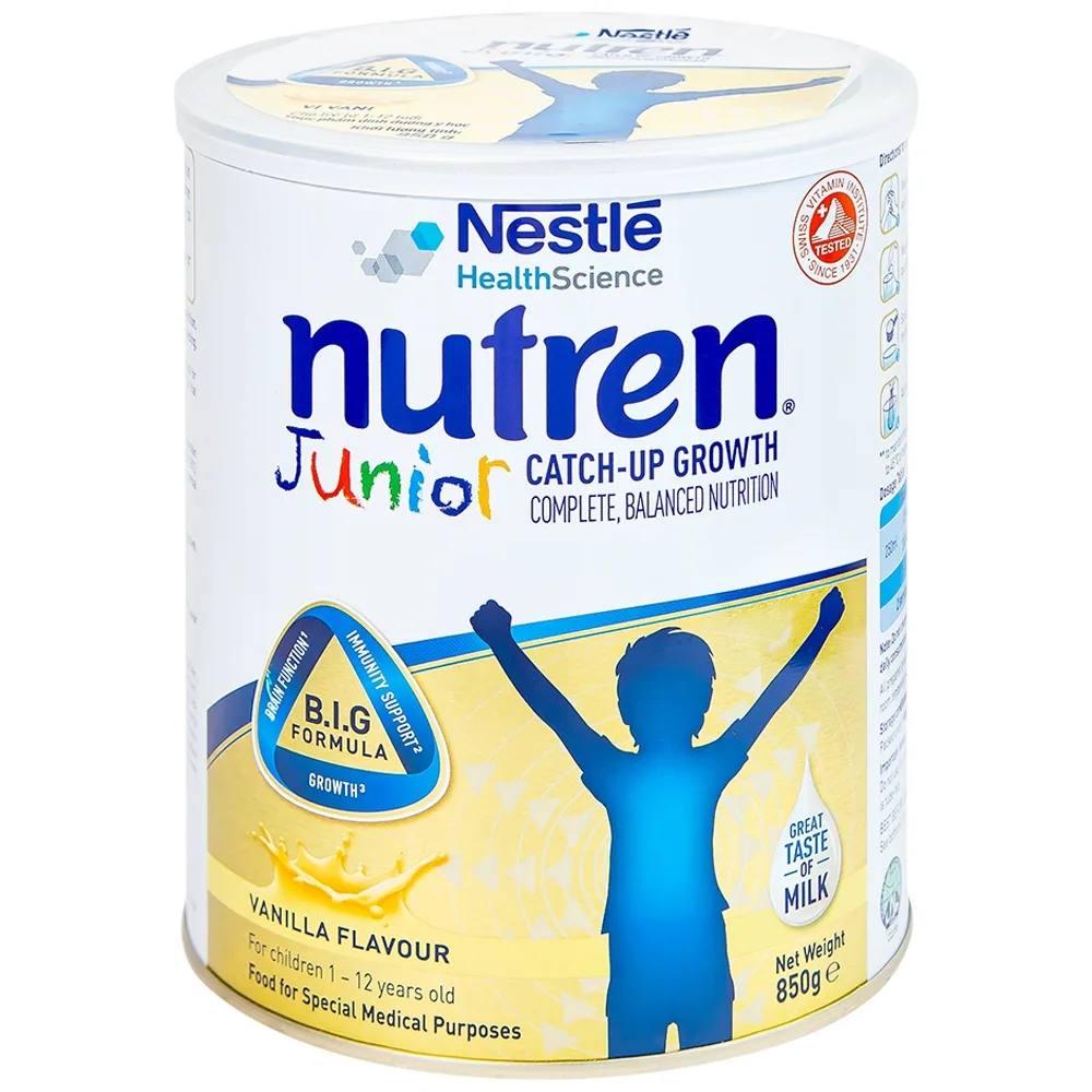 Hình ảnh Sữa bột Nutren Junior Nestlé hỗ trợ hệ tiêu hóa cho trẻ từ 1 đến 12 tuổi (850g)