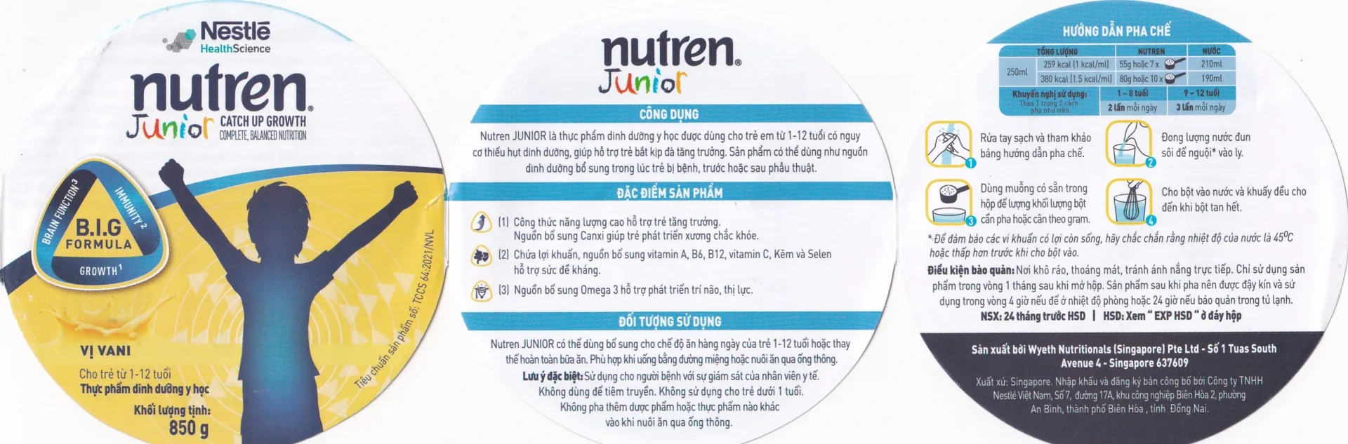 Hình ảnh Sữa bột Nutren Junior Nestlé hỗ trợ hệ tiêu hóa cho trẻ từ 1 đến 12 tuổi (850g)