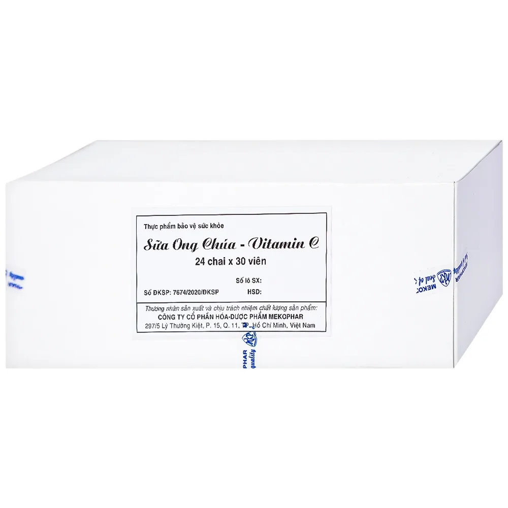 Hình ảnh Viên ngậm Sữa Ong Chúa Vitamin C Mekophar bổ sung vitamin C cho cơ thể (24 hộp lẻ x 30 viên)