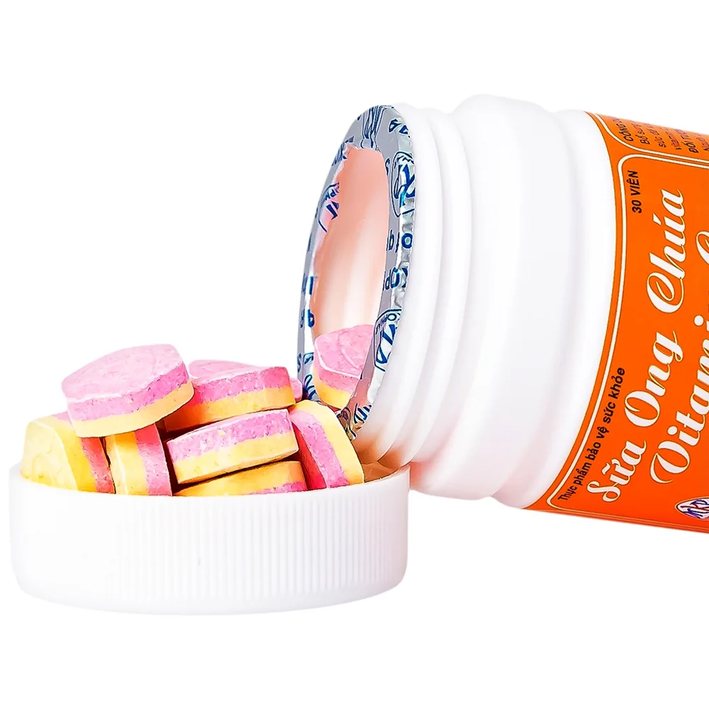 Hình ảnh Viên ngậm Sữa Ong Chúa Vitamin C Mekophar bổ sung vitamin C cho cơ thể (24 hộp lẻ x 30 viên)