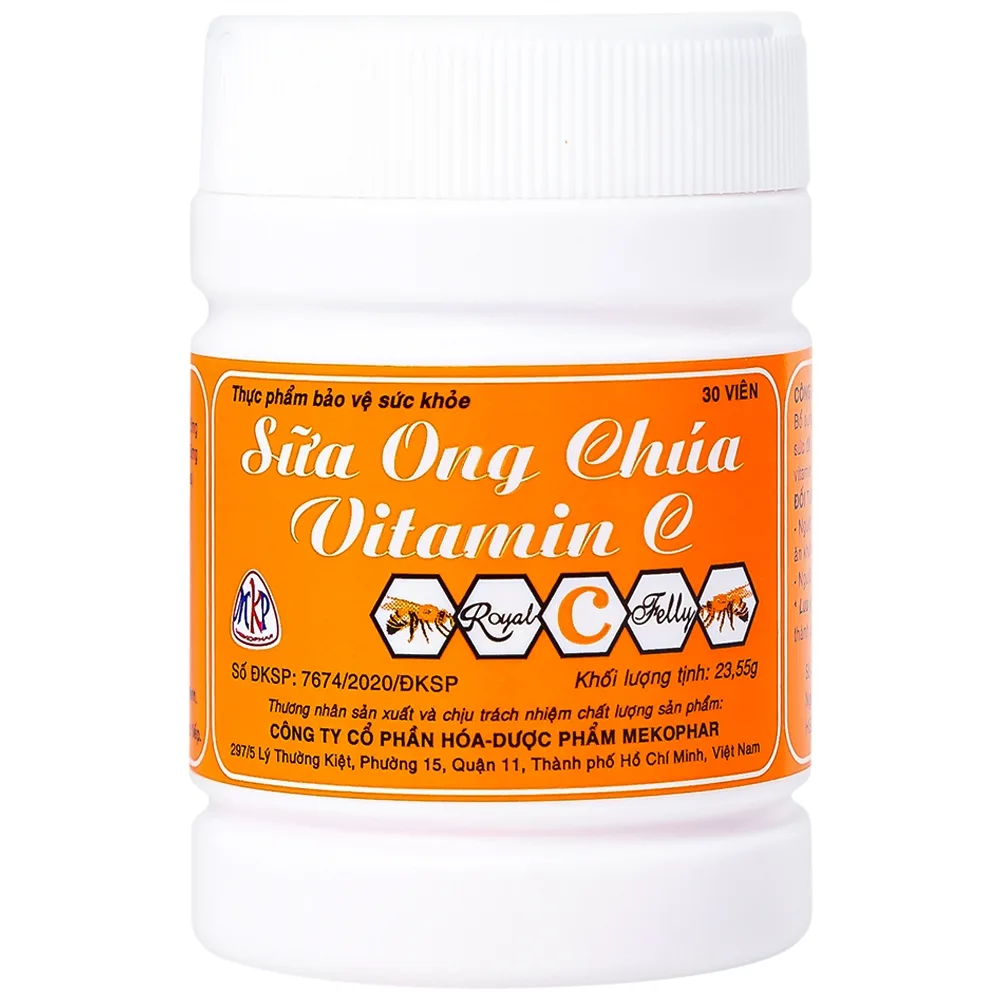 Hình ảnh Viên ngậm Sữa Ong Chúa Vitamin C Mekophar bổ sung vitamin C cho cơ thể (24 hộp lẻ x 30 viên)
