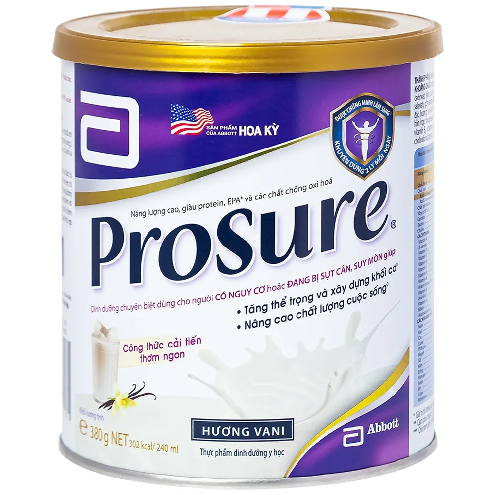 Hình ảnh Sữa Prosure Abbott hương vani bổ sung dinh dưỡng chuyên biệt cho người đang sụt cân (380g)