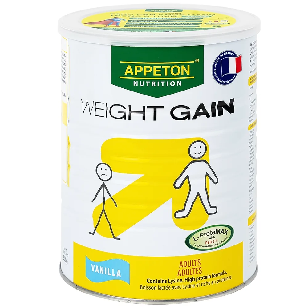 Hình ảnh Sữa tăng cân Appeton Weight Gain hương Vani giúp tăng cân hiệu quả và khỏe mạnh (900g)