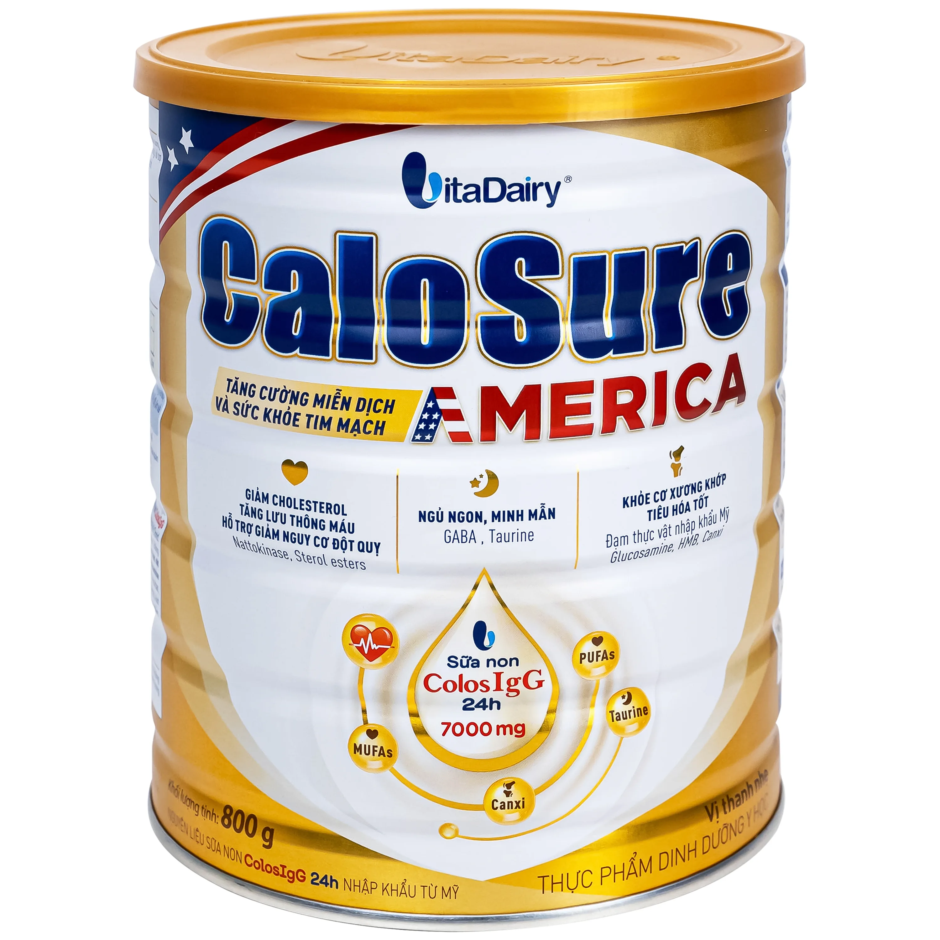 Hình ảnh Sữa hỗ trợ tăng cường miễn dịch và sức khoẻ tim mạch Vitadairy CaloSure America 800G